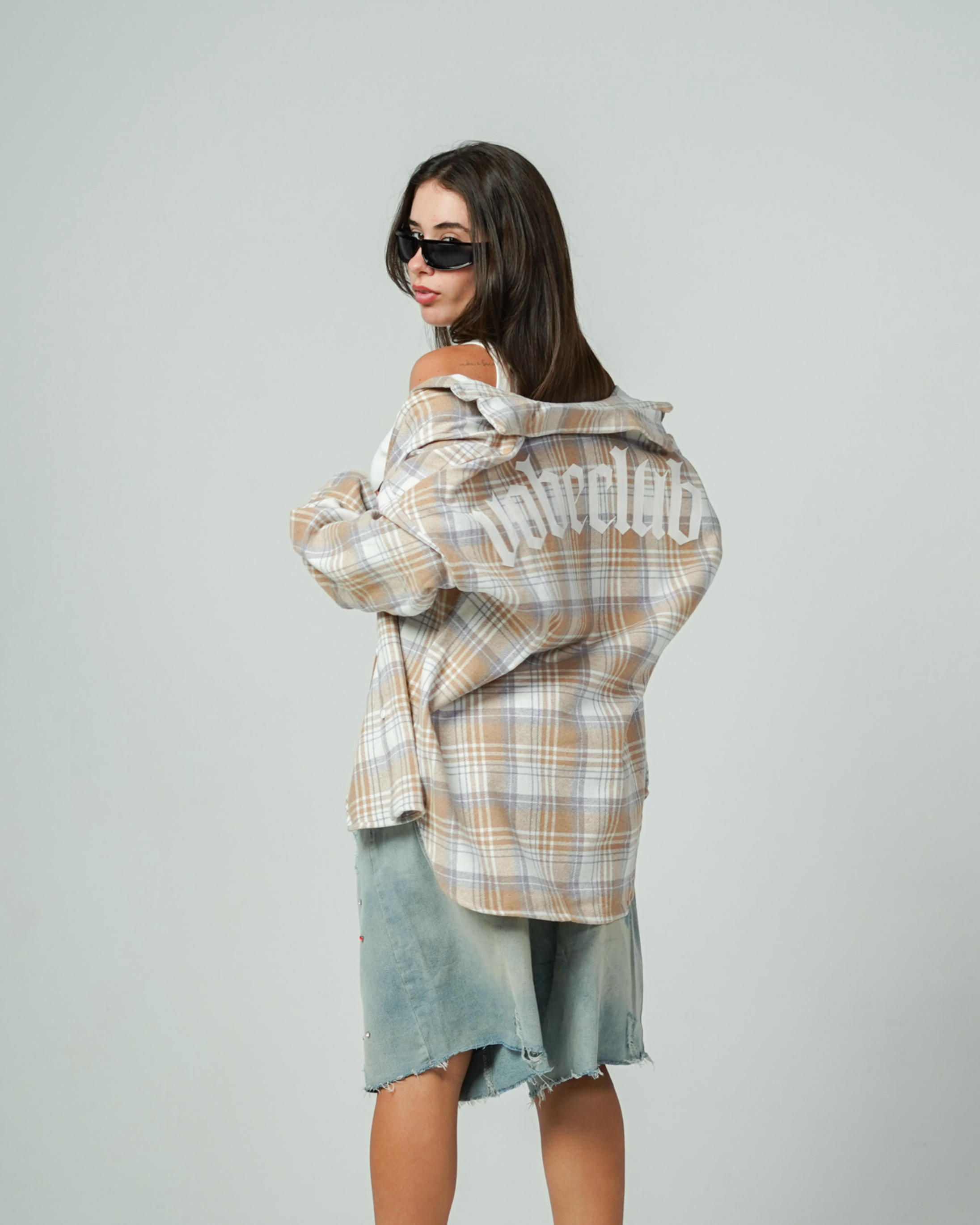 Camisa Flanelada Creme “VOBE CLUB”