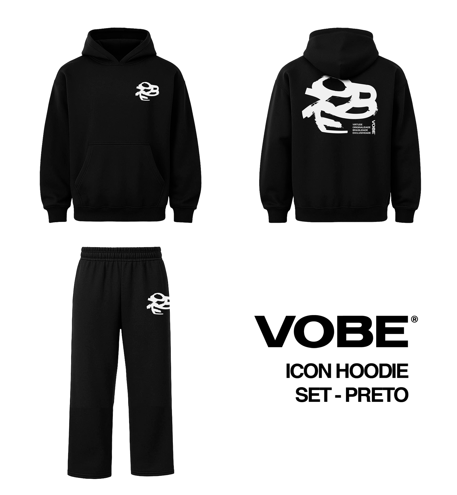 Conjunto Moletom “ICON” Preto